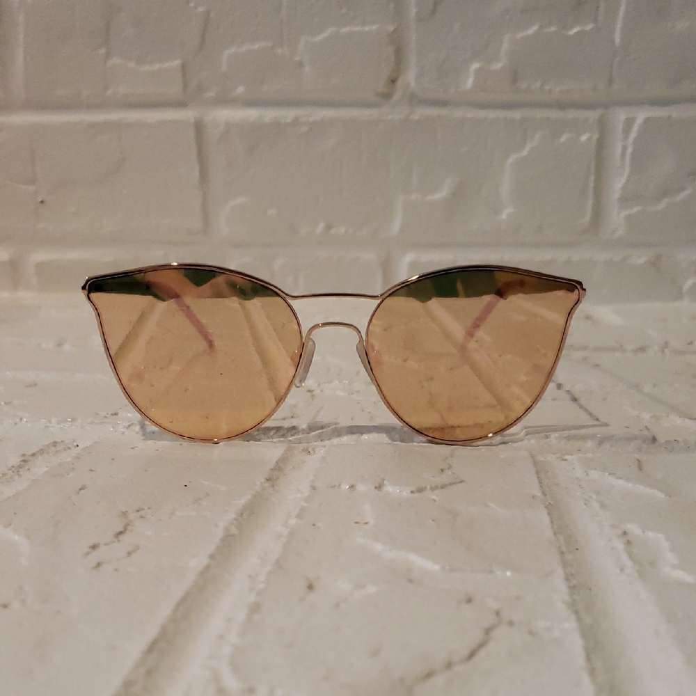 Carolina Lemke Stylish Rose Gold/Pink Mirrored Sunglasses